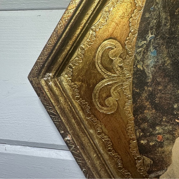 Vintage Florentine Gold Gilded Wood Diamond Wall Plaque | Music Lesson | Italy - Picture 5 of 11